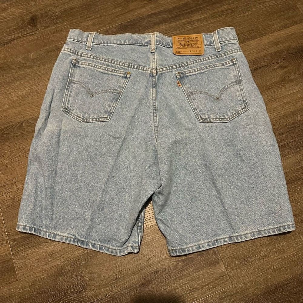 Levis 550 Jean Shorts Men Size 38 Light Wash Orange Tab Denim 96 Vintage Relaxed